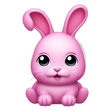 Pink bunny with pow sticker