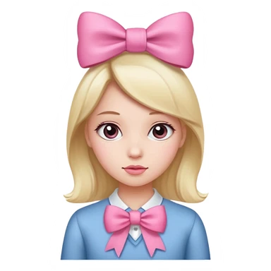 A girl with a Pink bow sticker