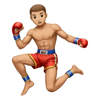 Muay thai jumping knee action sticker