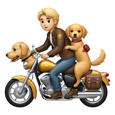 Biker with a dog sticker