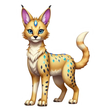 Cute Kawaii Cool Edgy Epic Ethereal Sparkly Colorful Sergal-Serval-Caracal-Vernid full body sticker