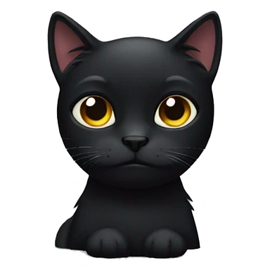Black cat sad  sticker