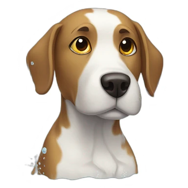 Dog in shower sticker