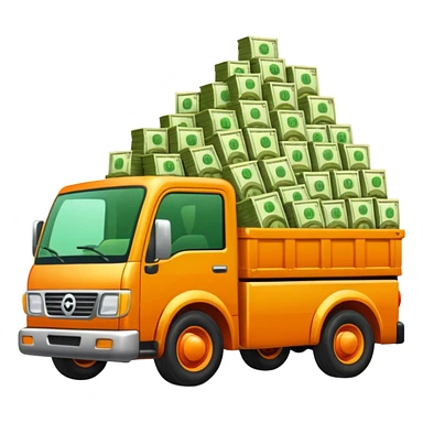 orange truck with money sticker