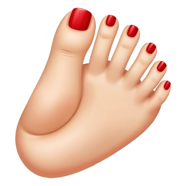 A red toenail sticker