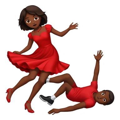 I want a man tripping a girl over and the girl falling to the floor sticker