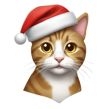 Cat wearing a Santa hat sticker