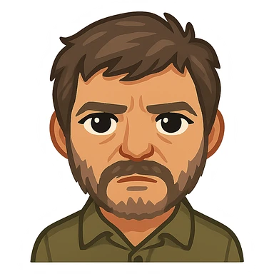 twitter emoji style joel from the last of us portrayed by pedro pascal sticker