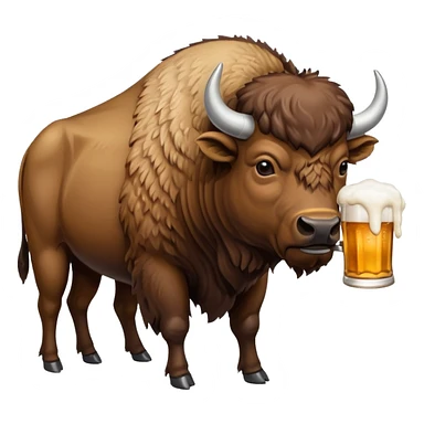 Een bizon die heel veel bier drinkt sticker