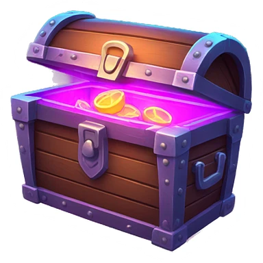 treasure chest glowing neon sticker