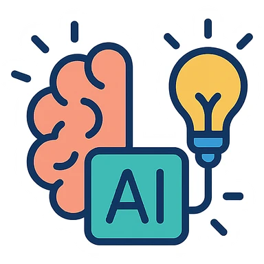 abstract AI generator icon representing artificial intelligence and creativity sticker
