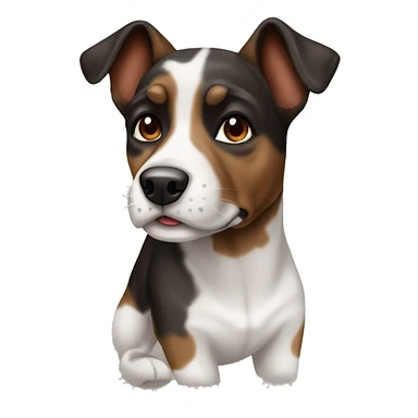 black brown and white brindle dog sticker