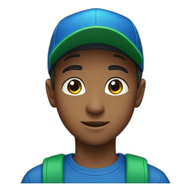 BOY WITH GREEN EYES & blue cap sticker