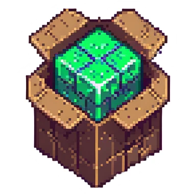 Minecraft box with purple light glowing inside sticker