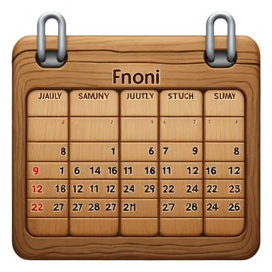 calendar wood sticker
