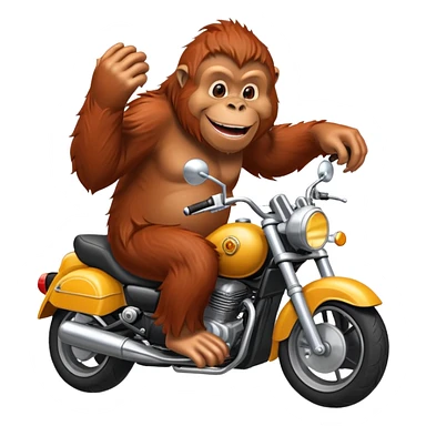 Orangutan on motorcycle  sticker