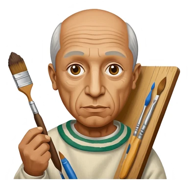 pablo picasso is painting on canvas sticker