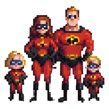 Incredibles superhero family sticker