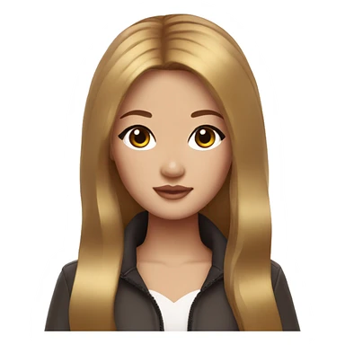 Korean Barbie girl with brown and gold hair sticker