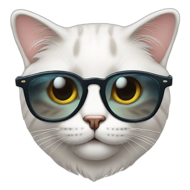 Un chat riche avec des lunettes de solei sticker