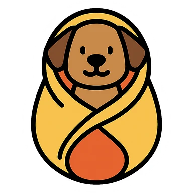 dog wrapped in a blanket sticker