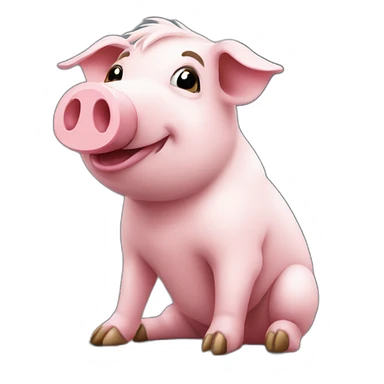 pig working on macbook pro laptop sticker