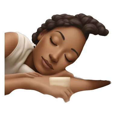 pretty light skinned brunette girl sleeping with cream coloured moisturiser on her face soft textures sticker