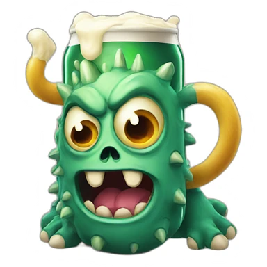 Monster with bier sticker