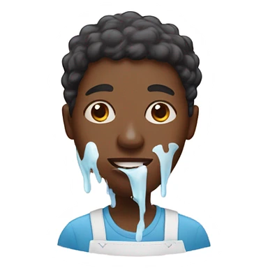 A black person with ice cream on face sticker