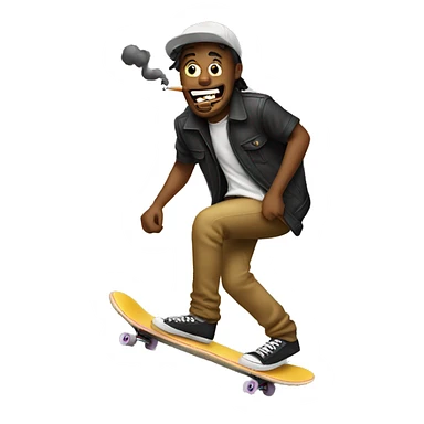 Guys riding skateboard with cigarette in mouth sticker