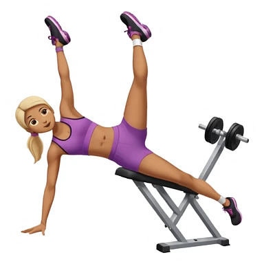 persona haciendo abdominales de piernas en el gimnasio sticker