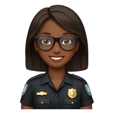 woman police wearing black dress with sun glasses sticker