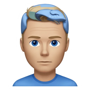 Ronan Keating with blue eyes, dark blonde hair, blue shirt sticker