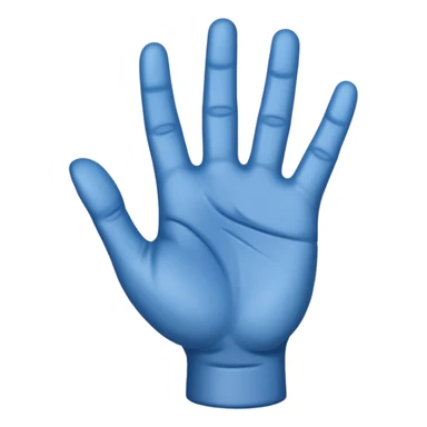 a blue hand sticker