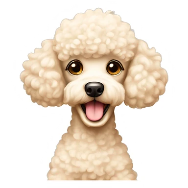 adorable cream-coloured poodle ￼ sticker