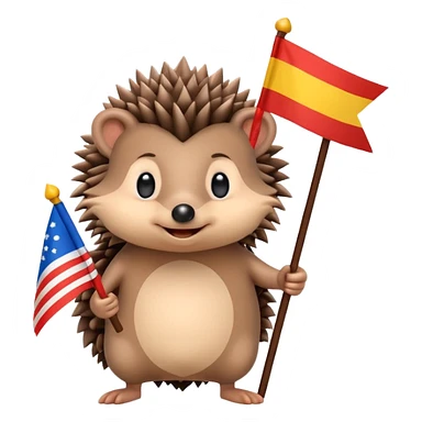 Hedgehog w flag sticker