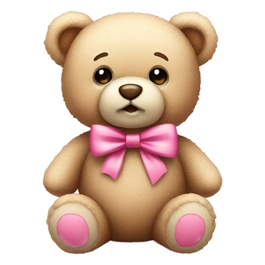 teddy bear with pink bow sticker