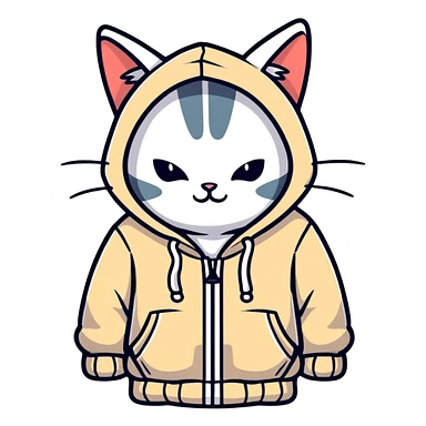 Cat with a hoodie sticker