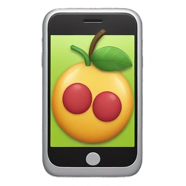 smartphone  with fruit inside the screen sticker