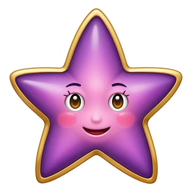 Quiero un emoji de estrella, pero que la estrella sea de oro rosa y brilli brilli con chispitas moradas sticker