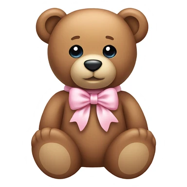 Teddy bear with light pink bow around neck sticker