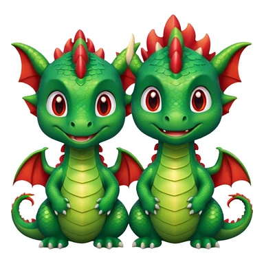 a cute dragon couple sticker