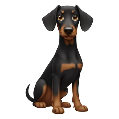 Doberman with curly haired girl  sticker