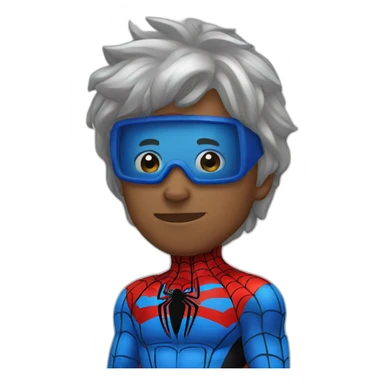 Spiderman bleu check sticker