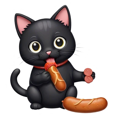 cat eat sausage sticker