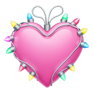 Pink heart wrapped in Christmas lights  sticker