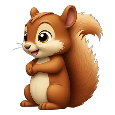 squirrel hugging sticker