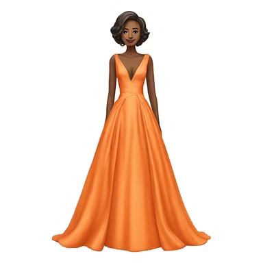 orange wedding dress with deep V sticker
