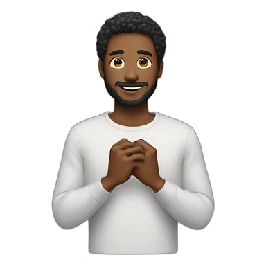 designer makes heart with his hands sticker