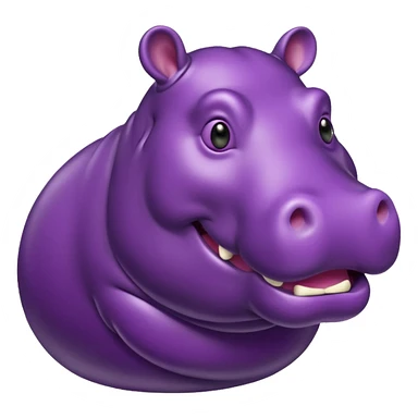A hippo made of eggplant sticker